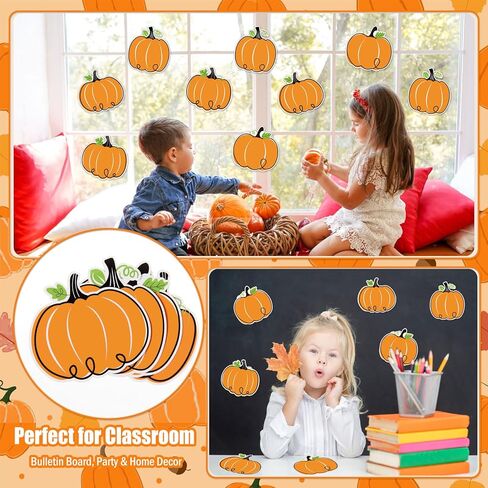 MixTeach 120 Pcs Pumpkin Cutouts Fall Pumpkin Paper Cut Outs 3.9" Autumn Pumpkin Die Cuts with Glue Points for Classroom Bulletin Board Decor Thanksgiving Events Harvest Dinner Party Supplies in Saudi Arabia