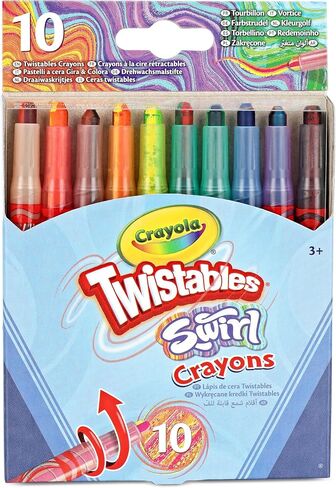 Crayola Swirl Mini Twistlobs Crayons (10CT) ، ملون متعدد الألوان للأطفال ، لا شحذ ، رائع للمشاريع الفنية ، غير سامة ، 3+ in Kuwait