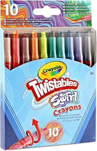 Crayola Swirl Mini Twistlobs Crayons (10CT) ، ملون متعدد الألوان للأطفال ، لا شحذ ، رائع للمشاريع الفنية ، غير سامة ، 3+ in Kuwait