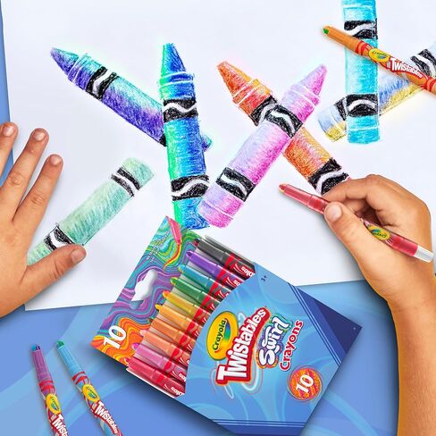 Crayola Swirl Mini Twistlobs Crayons (10CT) ، ملون متعدد الألوان للأطفال ، لا شحذ ، رائع للمشاريع الفنية ، غير سامة ، 3+ in Kuwait