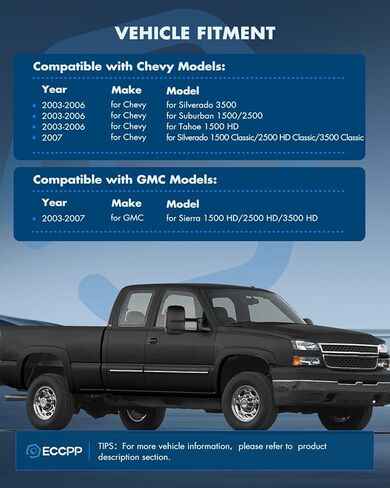 ECCPP Towing Mirrors Pair Set Replacement fit for 2003-06 for Chevy Silverado 1500 2500 HD 3500 Suburban 1500 2500 Tahoe for GMC Sierra Yukon Power Heated Signal Black Manual Telescoping Tow Mirrors in Kuwait