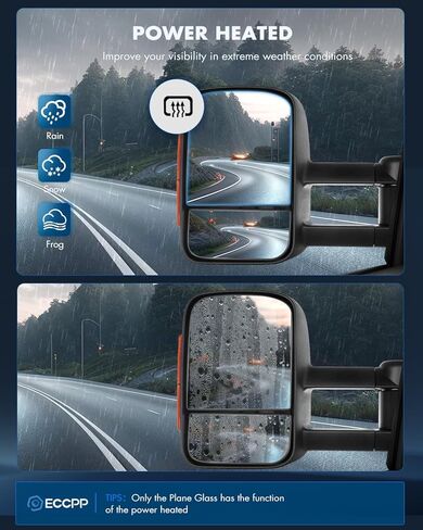 ECCPP Towing Mirrors Pair Set Replacement fit for 2003-06 for Chevy Silverado 1500 2500 HD 3500 Suburban 1500 2500 Tahoe for GMC Sierra Yukon Power Heated Signal Black Manual Telescoping Tow Mirrors in Kuwait