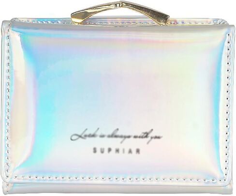 Eilova Orityle Fashion Women Trifold Wallet Shiny Holographic Ladies Girls Purese Clutch Coin Pocket Card Holder Organizer in Kuwait