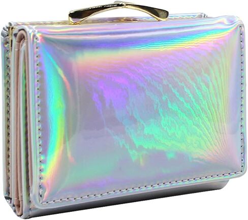 Eilova Orityle Fashion Women Trifold Wallet Shiny Holographic Ladies Girls Purese Clutch Coin Pocket Card Holder Organizer in Kuwait