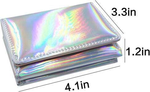 Eilova Orityle Fashion Women Trifold Wallet Shiny Holographic Ladies Girls Purese Clutch Coin Pocket Card Holder Organizer in Kuwait