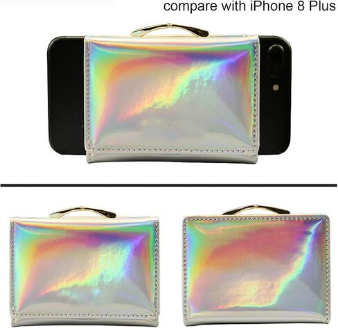 Eilova Orityle Fashion Women Trifold Wallet Shiny Holographic Ladies Girls Purese Clutch Coin Pocket Card Holder Organizer in Kuwait