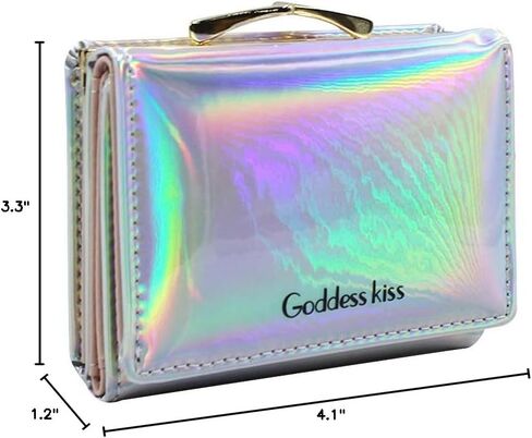 Eilova Orityle Fashion Women Trifold Wallet Shiny Holographic Ladies Girls Purese Clutch Coin Pocket Card Holder Organizer in Kuwait