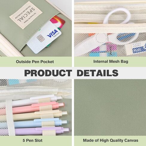 Large Capacity Pencil Case with Zipper, Aesthetic Pencil Pouch, Portable Stationery Organizer Bag for Teen and Adults, Big Pencil Bag for College, Office, Travel in Saudi Arabia