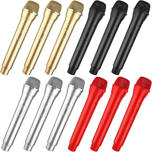 12 PCS Microphone Prop Play البلاستيك ميكروفونات ميكروفونات مزيفة in Kuwait