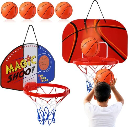 Sosation 2 Pcs Mini Basketball Hoop with 4 Basketball, Sticky Hook, Pump, Indoor No Drilling Basket Ball Hoop Decompress Game for Kid Adult Gift in Saudi Arabia