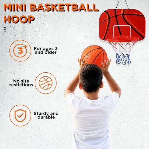 Sosation 2 Pcs Mini Basketball Hoop with 4 Basketball, Sticky Hook, Pump, Indoor No Drilling Basket Ball Hoop Decompress Game for Kid Adult Gift in Saudi Arabia