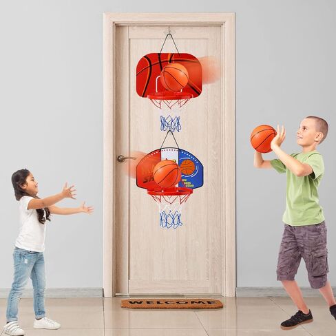 Sosation 2 Pcs Mini Basketball Hoop with 4 Basketball, Sticky Hook, Pump, Indoor No Drilling Basket Ball Hoop Decompress Game for Kid Adult Gift in Saudi Arabia