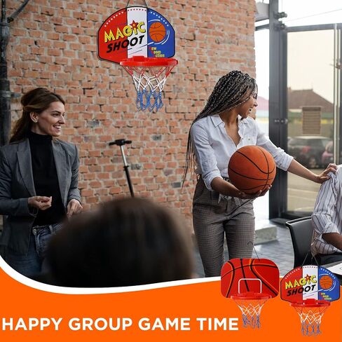 Sosation 2 Pcs Mini Basketball Hoop with 4 Basketball, Sticky Hook, Pump, Indoor No Drilling Basket Ball Hoop Decompress Game for Kid Adult Gift in Saudi Arabia