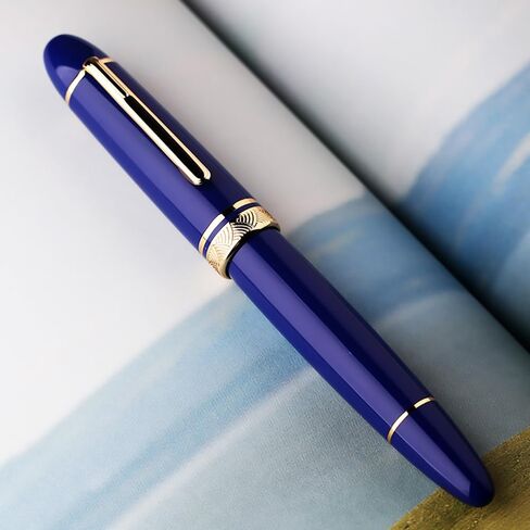 Majohn P140 Fountain Pen O.8 NIB متوسطة ، مكبس ملء السعة الكبيرة سعة الشفافة أكريليك كتابة قلم هدية مع صندوق in Saudi Arabia
