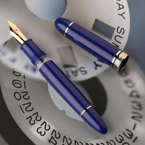 Majohn P140 Fountain Pen O.8 NIB متوسطة ، مكبس ملء السعة الكبيرة سعة الشفافة أكريليك كتابة قلم هدية مع صندوق in Saudi Arabia