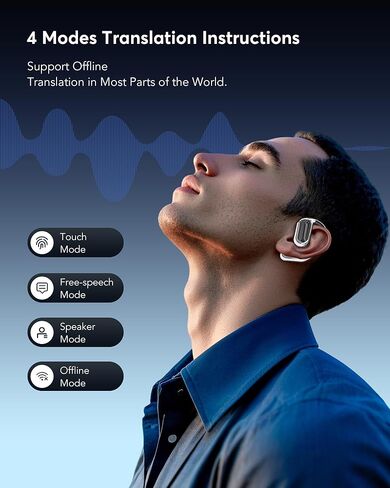 EUQQ AI Language Translation Ambuds ، Translator Bluetooth 5.4 Headphones لـ 144 لغة ولهجات in Kuwait