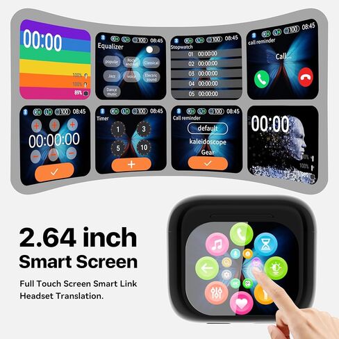 AI Language Translation سماعات الأذن ، مترجم شاشة لمس LCD في الوقت الفعلي لمدة 144 لغة ولهجة ، صوت عالي الدقة ، عمر بطارية طويل ، مثالي للسفر والأعمال ، الأسود in Kuwait