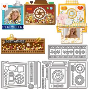 Globleland Camera Film Polaroid Shake Cutting Dies Frame Metal Die Cuts Photo Photo Dicting Trucking Templates for Scrapbooking Crafts Making Making in Kuwait
