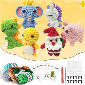 6PCS Crochet Kit for Beginners, 2026 Knitting Kit with Step-by-Step Video Tutorials, Crochet Animals Kit Beginner Crochet Kit for Adults in Saudi Arabia