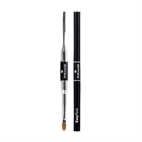 Easy Tool Professional Dual-Ended, Poly/Acrygel/Builder Gel Application Multi-Purpose Flat Painting Detail Drawing Synthetic Brush, Spatula Gel flattener-Shaping Brush, Black in Saudi Arabia