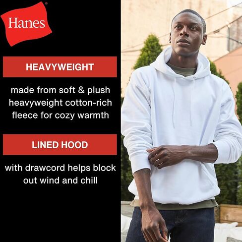 Hanes Ultimate, Heavyweight Fleece Hoodie, Cotton Sweatshirt for Men, Maroon, 3X-Large in Saudi Arabia