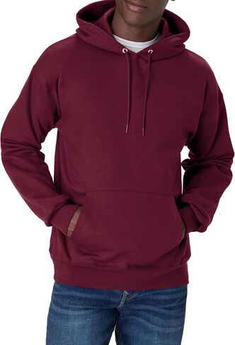 Hanes Ultimate, Heavyweight Fleece Hoodie, Cotton Sweatshirt for Men, Maroon, 3X-Large in Saudi Arabia