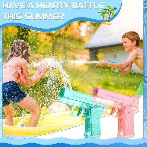 Cool Small Manual Water Guns 2 Pack - Super Squirt Water Pistol Toys for Kids&Aldult, Summer Outdoor Beach Pool Play, No Battery Needed, Aldult Boys Girls Gifts (Pink-MSG-HYTY) in Saudi Arabia