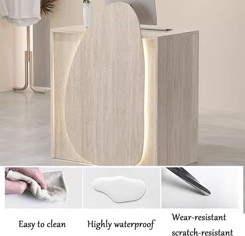 Small Reception Desk, Checkout Counter Table,Front Desk Reception Room Table, Modern Front Desk Reception Counter,for Office, Lobby, Cafe, Beauty Salon(B1,23.6x15.7x37.4in) in Saudi Arabia