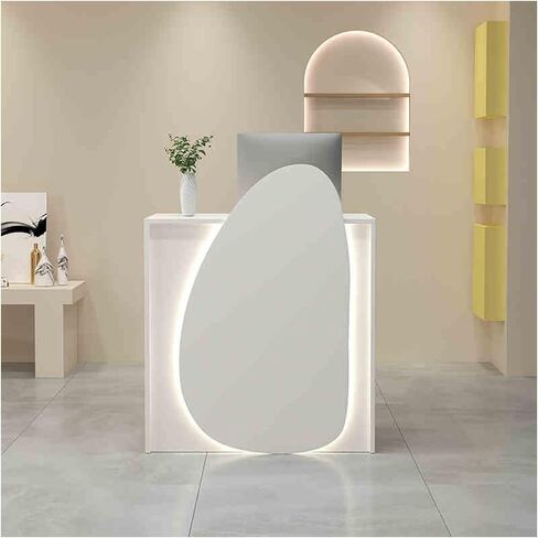 Small Reception Desk, Checkout Counter Table,Front Desk Reception Room Table, Modern Front Desk Reception Counter,for Office, Lobby, Cafe, Beauty Salon(B1,23.6x15.7x37.4in) in Saudi Arabia