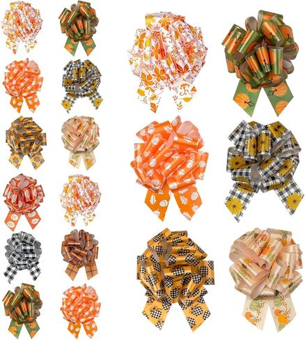 Wrapaholic 18 PCS هدية الخريف سحب أقواس أقواس - 5 بوصات قطرها أقواس السلسلة لعيد الميلاد ، والعطلات ، ومصالح الحفلات ، والديكور in Saudi Arabia