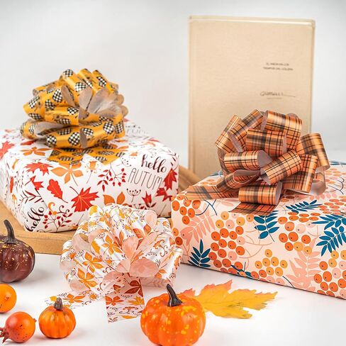 Wrapaholic 18 PCS هدية الخريف سحب أقواس أقواس - 5 بوصات قطرها أقواس السلسلة لعيد الميلاد ، والعطلات ، ومصالح الحفلات ، والديكور in Saudi Arabia