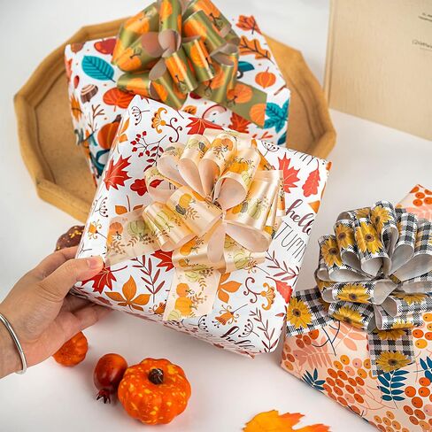 Wrapaholic 18 PCS هدية الخريف سحب أقواس أقواس - 5 بوصات قطرها أقواس السلسلة لعيد الميلاد ، والعطلات ، ومصالح الحفلات ، والديكور in Saudi Arabia