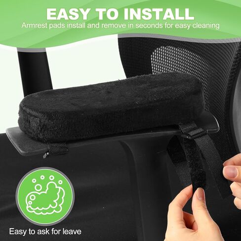 4-Pack Office Chair Armrest Pads - Memory Foam, Removable & Washable, for Office and Computer Chairs, Cushion Elbow Pressure in Saudi Arabia