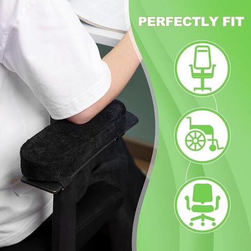 4-Pack Office Chair Armrest Pads - Memory Foam, Removable & Washable, for Office and Computer Chairs, Cushion Elbow Pressure in Saudi Arabia