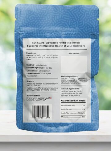 GUT GUARD ™ - صيغة بروبيوتيك متقدمة للأعشاب ، 100 قرص ، نكهة الموز (الأرانب ، خنازير غينيا ، شينشيلات ، هامستر) in Saudi Arabia