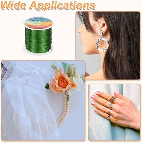 HARFINGTON Wire 328ft Length 26 Gauge Copper Craft Jewelry Wrapping Wire Tarnish Resistant Beading for Jewelry Making Supplies Crafting, Blue in Saudi Arabia
