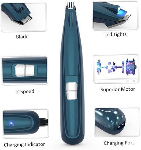 Happyyami LED Dog Grooming Clipper Pet Pet Paw Trimmer منخفض الضوضاء مزيل الشعر اللاسلكي للقطط والكلاب للاستمالة والتشذيب in Kuwait