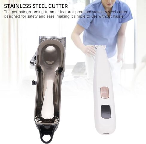 Brrnoo Quiet LED Screen Pet Pet Grooming Kit ، كليبرز من الفولاذ المقاوم للصدأ اللاسلكي للخيول والماشية والقطط والكلاب ، مثالية للكفوف ، الأذنين ، العيون ، الخلفية الخلفية in Kuwait