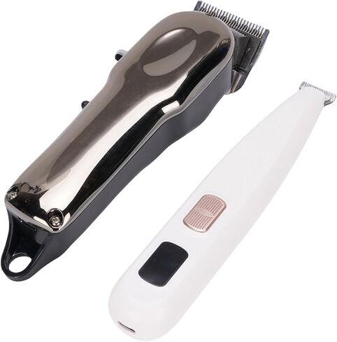 Brrnoo Quiet LED Screen Pet Pet Grooming Kit ، كليبرز من الفولاذ المقاوم للصدأ اللاسلكي للخيول والماشية والقطط والكلاب ، مثالية للكفوف ، الأذنين ، العيون ، الخلفية الخلفية in Kuwait