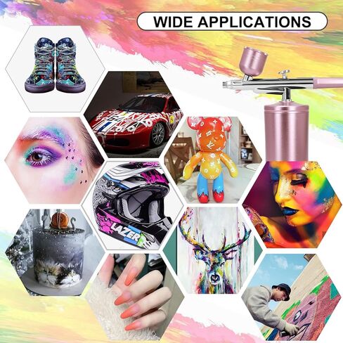 Airbrush Kit with Compressor, Auto Handheld Airbrush Gun with 0.3mm Tip, Rechargeable, Portable Air Brushes for Painting, Tattoo, Nail Art, Model Coloring, Makeup, Cake in Kuwait