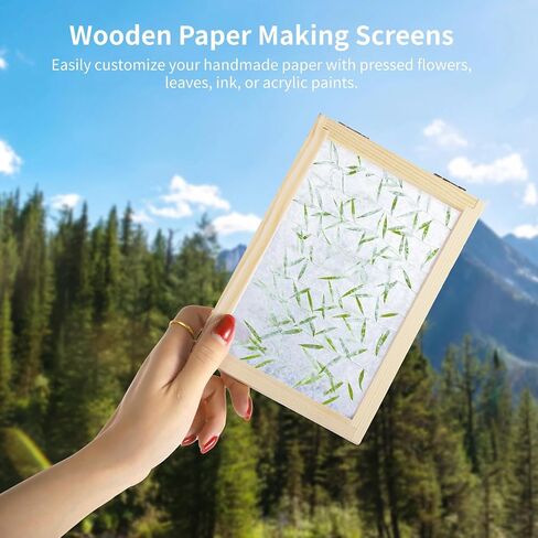 Homaisson 6 PCS Paper Making Kit - 3 أحجام من الشاشات صنع الورق إطارات صنع الورق الورق الخشبي صنع الفتحة مع شبكة من الحرف اليدوية ، مجموعة صنع الورق اليدوية in Saudi Arabia