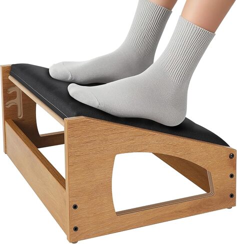 Ergonomic Foot Rest, 4 Adjustable Height Foot Stool,Footrest Under Desk， Soft Cushions,Foot Rest Office,Improving Posture, Promoting Blood Circulation（Natural） in Kuwait
