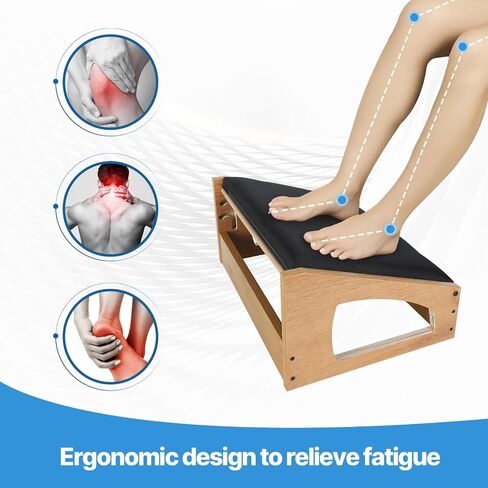 Ergonomic Foot Rest, 4 Adjustable Height Foot Stool,Footrest Under Desk， Soft Cushions,Foot Rest Office,Improving Posture, Promoting Blood Circulation（Natural） in Kuwait