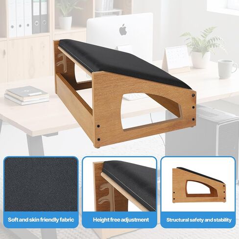 Ergonomic Foot Rest, 4 Adjustable Height Foot Stool,Footrest Under Desk， Soft Cushions,Foot Rest Office,Improving Posture, Promoting Blood Circulation（Natural） in Kuwait