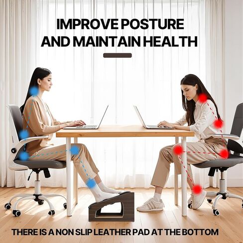 Ergonomic Foot Rest, 4 Adjustable Height Foot Stool,Footrest Under Desk， Soft Cushions,Foot Rest Office,Improving Posture, Promoting Blood Circulation（Natural） in Kuwait