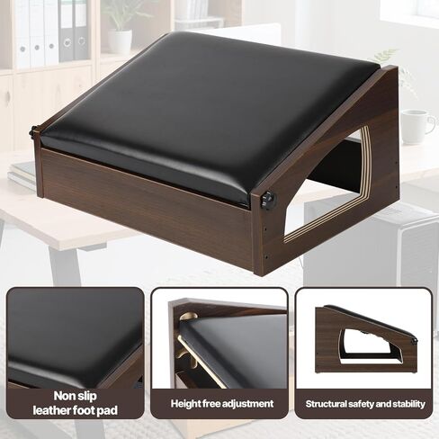 Ergonomic Foot Rest, 4 Adjustable Height Foot Stool,Footrest Under Desk， Soft Cushions,Foot Rest Office,Improving Posture, Promoting Blood Circulation（Natural） in Kuwait
