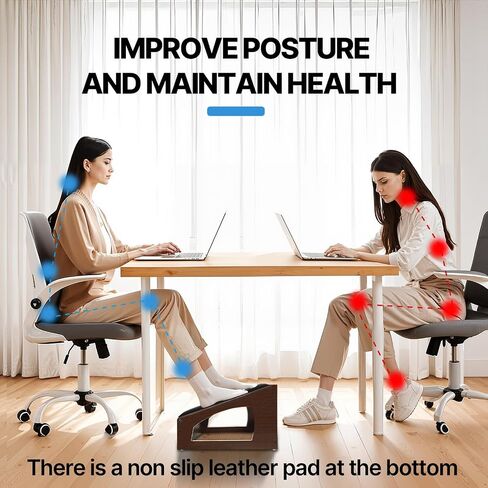 Ergonomic Foot Rest, 4 Adjustable Height Foot Stool,Footrest Under Desk， Soft Cushions,Foot Rest Office,Improving Posture, Promoting Blood Circulation（Natural） in Saudi Arabia