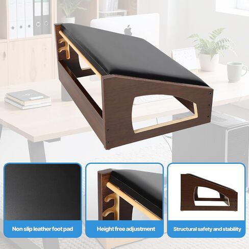 Ergonomic Foot Rest, 4 Adjustable Height Foot Stool,Footrest Under Desk， Soft Cushions,Foot Rest Office,Improving Posture, Promoting Blood Circulation（Natural） in Saudi Arabia