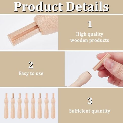 FREEBLOSS 15Pcs Wool Felting Needle Handles Wooden Punch Cross Stitch Felting Handles Poking Felt Pen Needle Felting Tools Punch Needles Holder 3.35"*0.6" in Saudi Arabia
