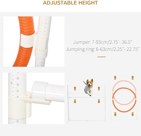 8 Piece Dog Training Equipment, Modern Dog Course Equipment with 9.8' Tunnel and Canine Whistle Portable Dog Motion Equipment with Pause Box and Carry Bag for Outdoor Dog Training in Saudi Arabia